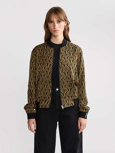 Ruth Reversible Bomber Jacket Artdeco/Black via Yahmo