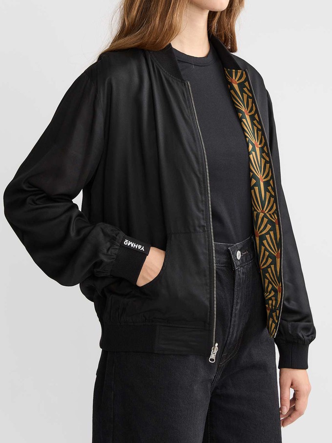 Ruth Reversible Bomber Jacket Artdeco/Black from Yahmo Ruth Reversible Bomber Jacket Artdeco/Black from Yahmo