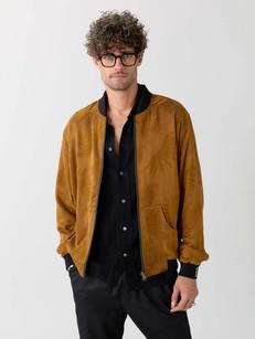 Laslo Reversible Bomber Jacket sandalwood/black via Yahmo