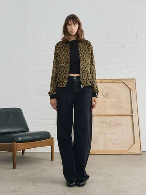 Ruth Reversible Bomber Jacket Artdeco/Black from Yahmo Ruth Reversible Bomber Jacket Artdeco/Black from Yahmo