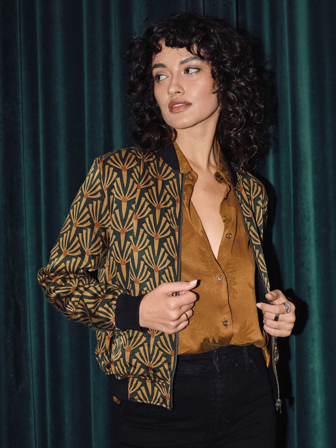 Ruth Reversible Bomber Jacket Artdeco/Black from Yahmo Ruth Reversible Bomber Jacket Artdeco/Black from Yahmo