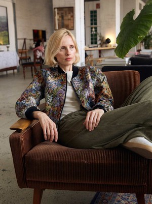 Berta Reversible Bomber Jacket Bouquet/Black from Yahmo Berta Reversible Bomber Jacket Bouquet/Black from Yahmo