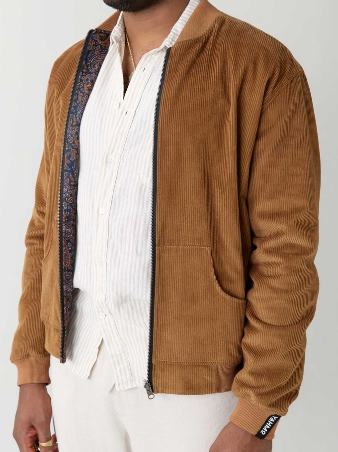 Oskar Reversible Bomber Jacket paisley/caramel from Yahmo