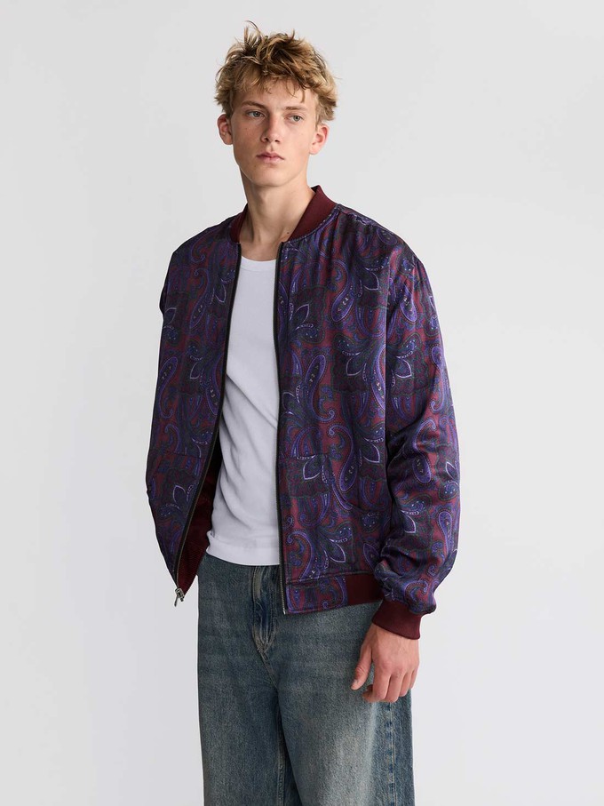 Oskar Reversible Bomber Jacket Orchid/Wine from Yahmo