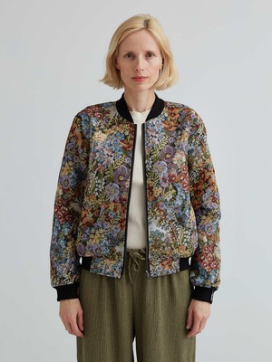 Berta Reversible Bomber Jacket Bouquet/Black from Yahmo Berta Reversible Bomber Jacket Bouquet/Black from Yahmo