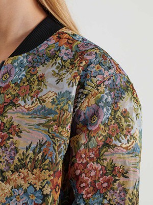 Berta Reversible Bomber Jacket Bouquet/Black from Yahmo Berta Reversible Bomber Jacket Bouquet/Black from Yahmo