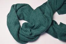 Extra Large Scarf | Pine Green | Baby Alpaca & Merino Wool Blend | Loosely Knitted via Yanantin Alpaca