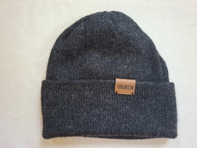 Knitted Hat for Kids | Stormy Night Grey | 100% Alpaca Wool from Yanantin Alpaca