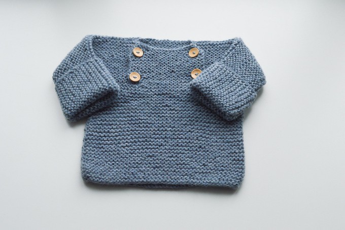 Baby Sweater | Baby Sky | 100% Baby Alpaca Wool | 6-12 Months from Yanantin Alpaca