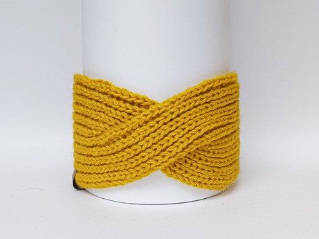 Large Knitted Headband | Sunny Ocre | 100% Alpaca Wool from Yanantin Alpaca