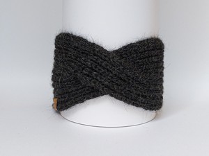 Large Knitted Headband | Stormy Night Grey | 100% Alpaca Wool from Yanantin Alpaca