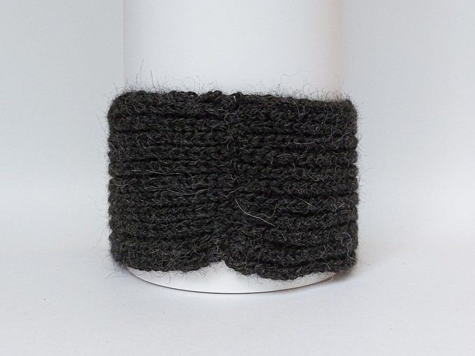 Large Knitted Headband | Stormy Night Grey | 100% Alpaca Wool from Yanantin Alpaca