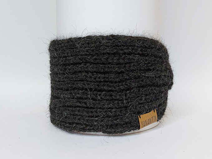 Large Knitted Headband | Stormy Night Grey | 100% Alpaca Wool from Yanantin Alpaca
