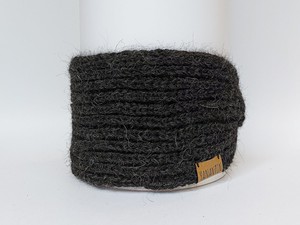 Large Knitted Headband | Stormy Night Grey | 100% Alpaca Wool from Yanantin Alpaca