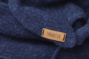 Tightly Knitted Extra Large Scarf | Navy Blue | Baby Alpaca & Merino Wool Blend from Yanantin Alpaca