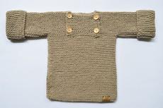 Baby Sweater | Baby Beige | 100% Baby Alpaca Wool | 3-6 Months van Yanantin Alpaca