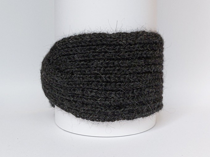 Large Knitted Headband | Stormy Night Grey | 100% Alpaca Wool from Yanantin Alpaca
