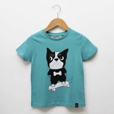 Kinder t-shirt ‘Baggy Dog’ – Teal blue via zebrasaurus