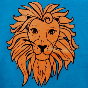 Kinder t-shirt ‘Oeh Lion’ – Aqua from zebrasaurus