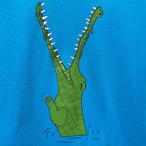 Kinder t-shirt ‘Croc monsieur’ | Azur blue from zebrasaurus