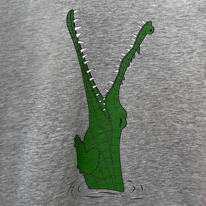 Kids longsleeve t-shirt ‘Croc monsieur’ | Grey melange from zebrasaurus