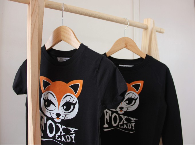 Kids sweater ‘Foxy lady’ – Black from zebrasaurus