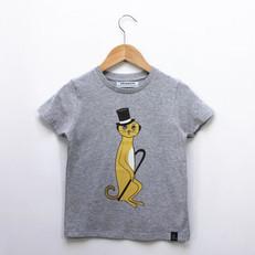 Kinder t-shirt ‘Stok-staartje’ – Grey melange via zebrasaurus