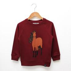 Kids sweater ‘Horse-d’oeuvre’ | Burgundy via zebrasaurus