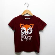 Kids t-shirt ‘Foxy lady’ – Burgundy via zebrasaurus
