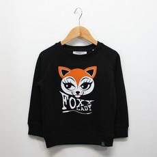 Kids sweater ‘Foxy lady’ – Black via zebrasaurus