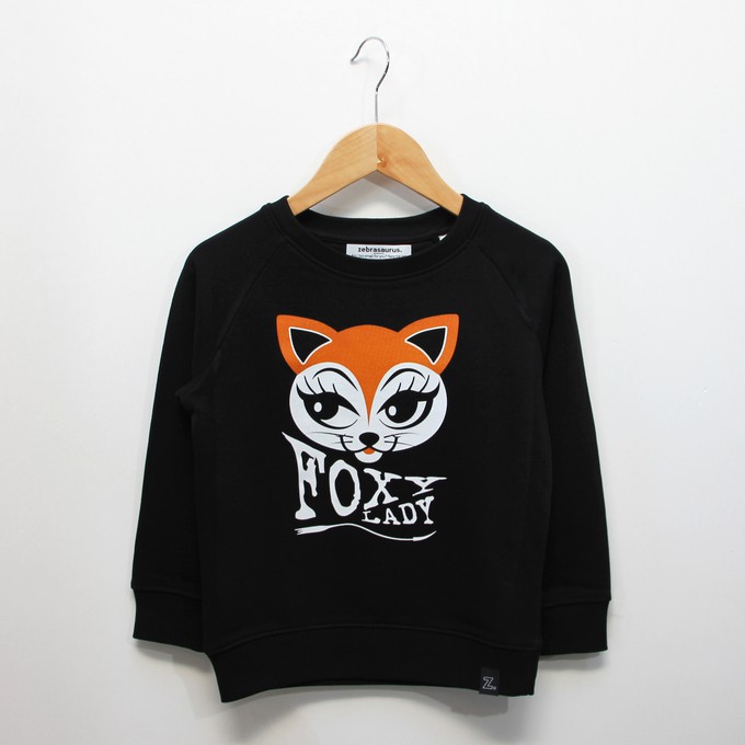 Kinder sweater ‘Foxy lady’ – Black from zebrasaurus