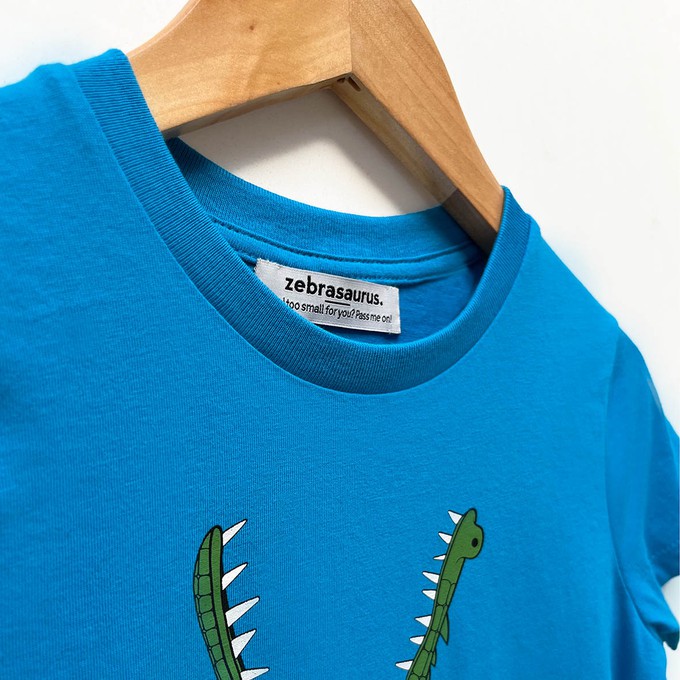 Kids t-shirt ‘Croc monsieur’ | Azur blue from zebrasaurus