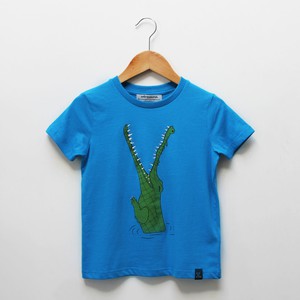 Kinder t-shirt ‘Croc monsieur’ | Azur blue from zebrasaurus