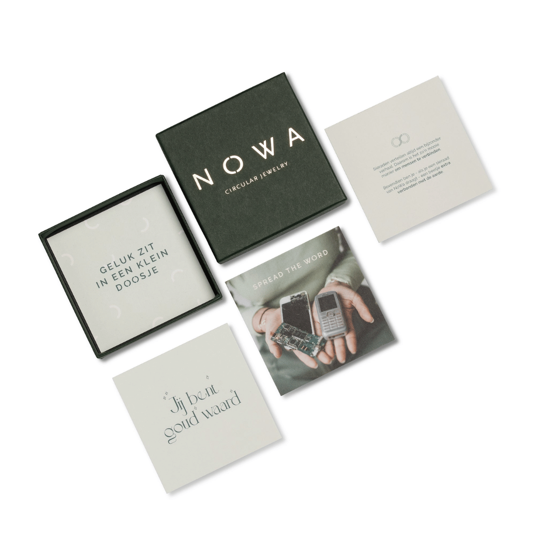 Leuke Duurzame Sieraden om Cadeau te doen tijdens de feestdagen van circulair merk Nowa