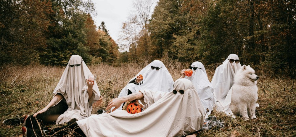 voorbeeld van fashionable en plasticvrije halloweenoutfits