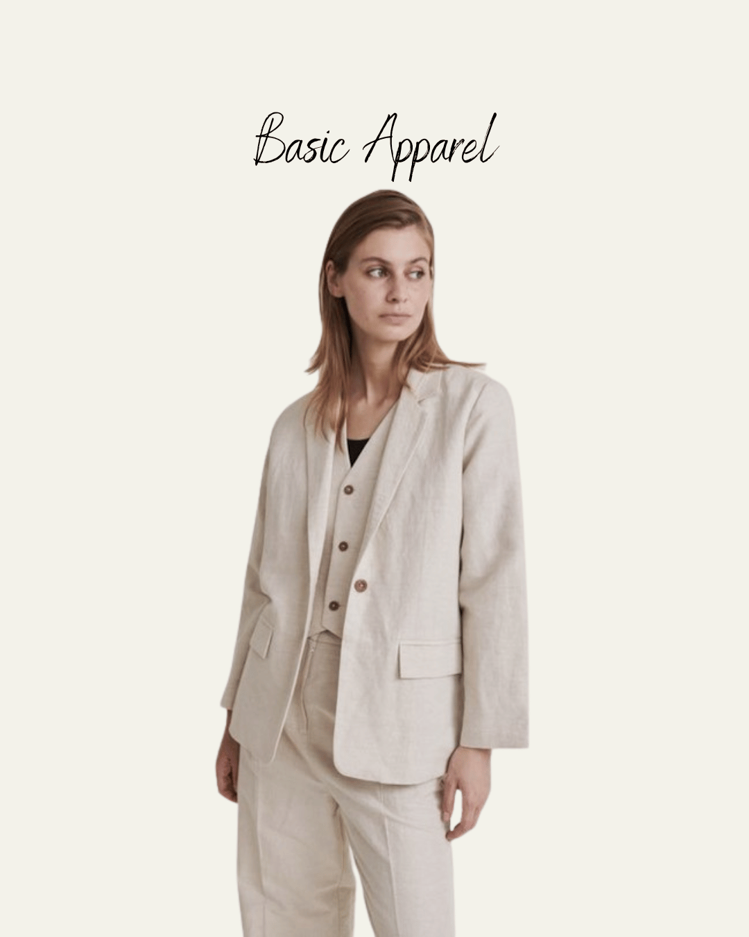 Blazer van Linnenmix van Duurzaam Merk Basic Apparel